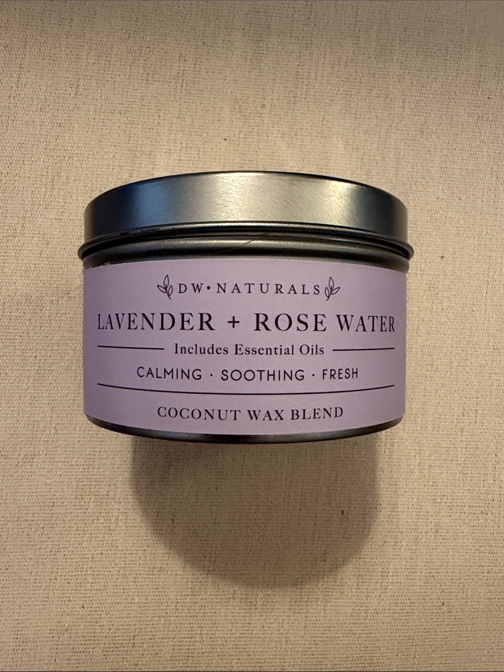 DW Naturals Lavender + Rose Water Candle